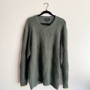 Bonobos Green Diamond Stitch Merino Wool Crew Neck Sweater XXL